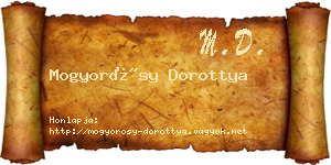 Mogyorósy Dorottya névjegykártya