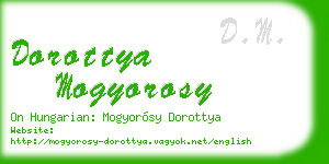 dorottya mogyorosy business card